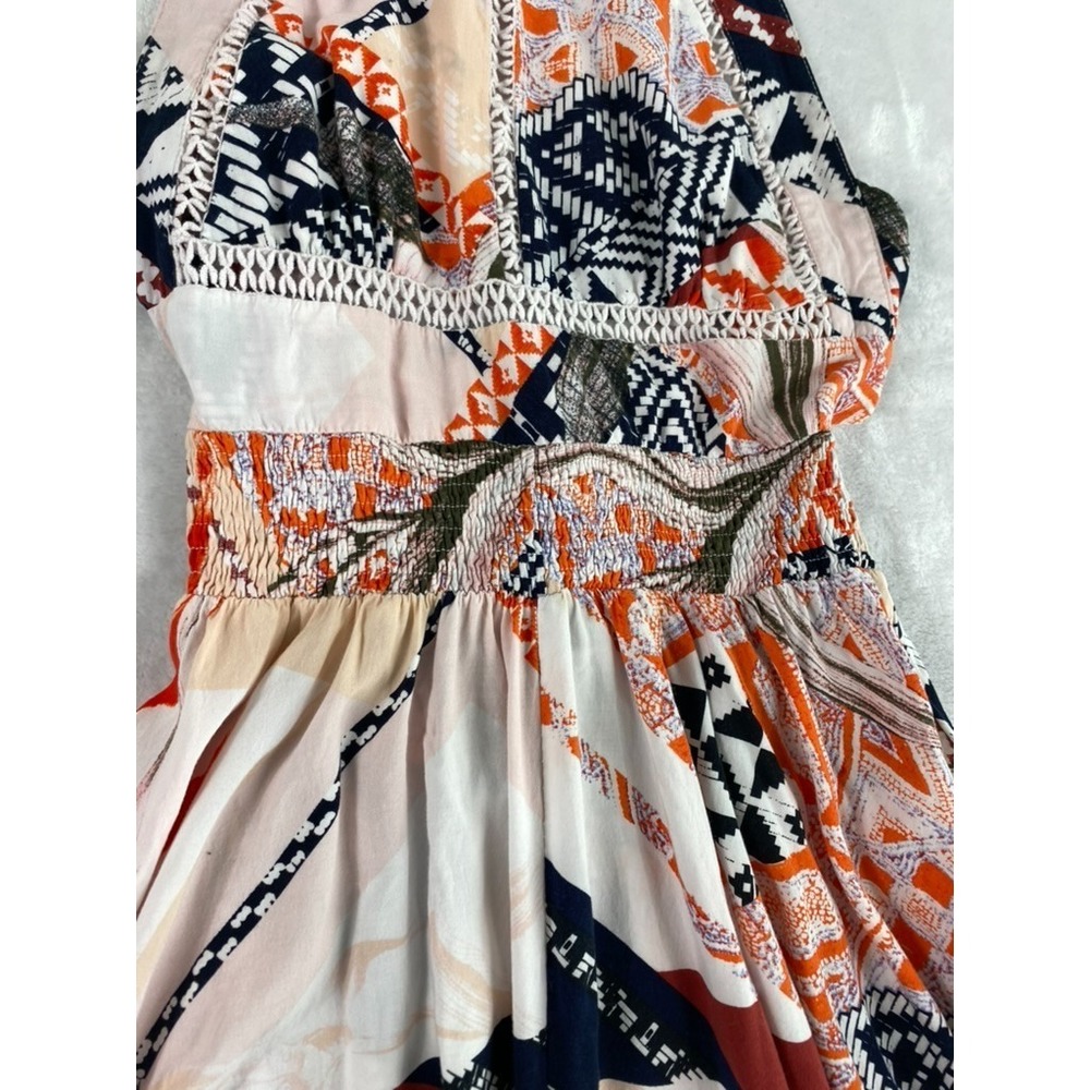 Abel The Label Anthropologie Midi Dress Sz M Halter Boho Smocked Resort Vacation - Picture 7 of 13